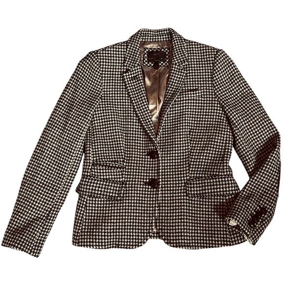 J. Crew Jackets & Blazers - J. Crew Women’s Sz 6 Brown Tan Schoolboy Blazer Jacket Houndstooth Wool